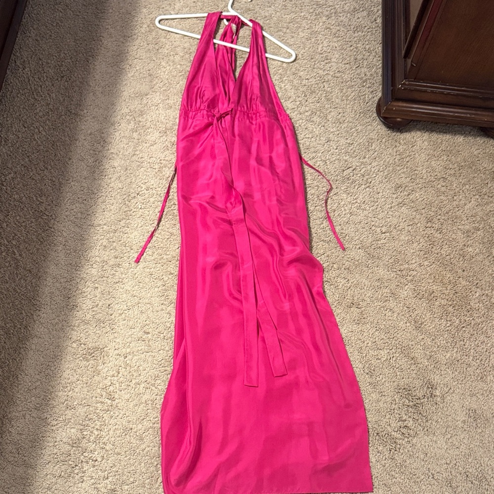 Moulinette Soeurs SILK Pink Maxi Dress